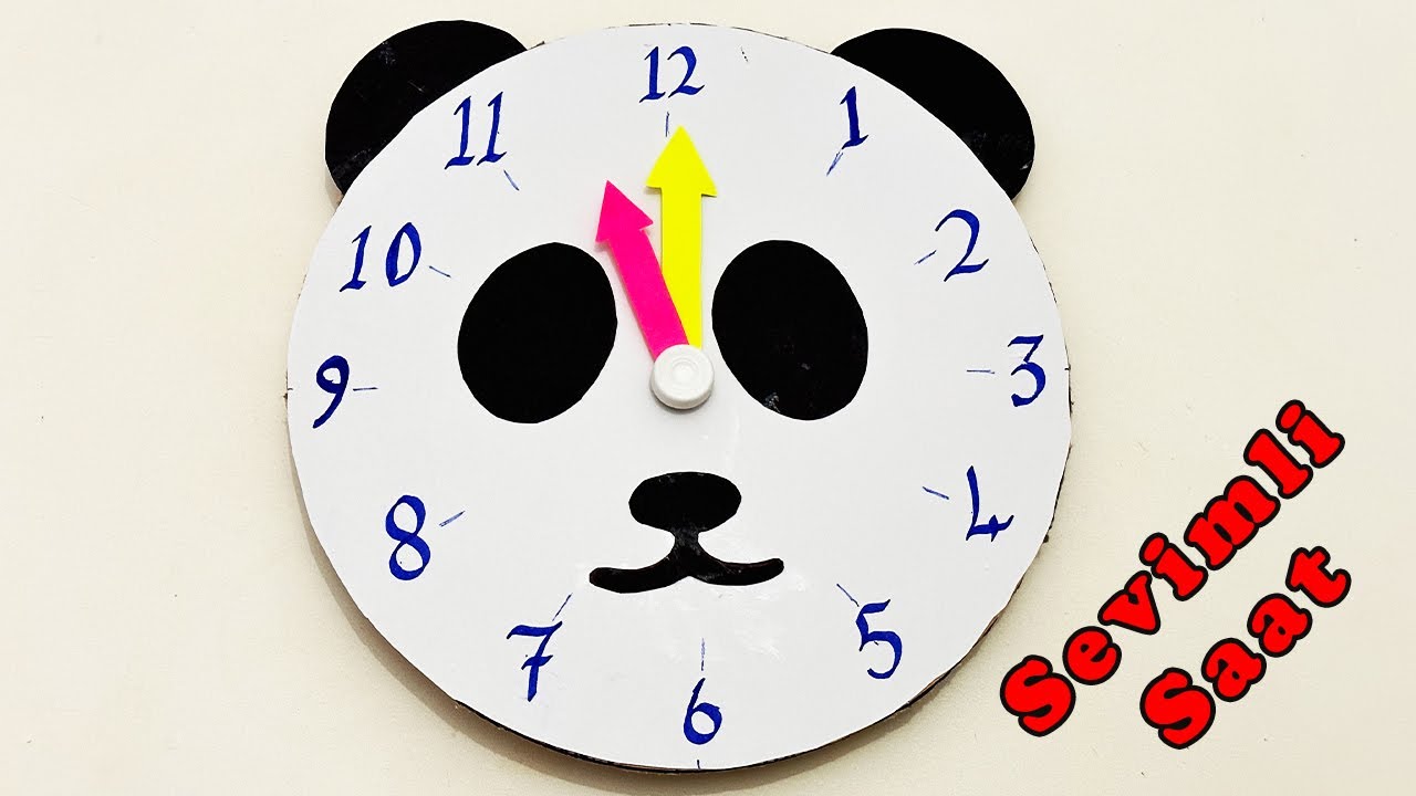 Kartondan Saat Yapımı (Panda Şeklinde Saat) - Saati Öğreniyorum
