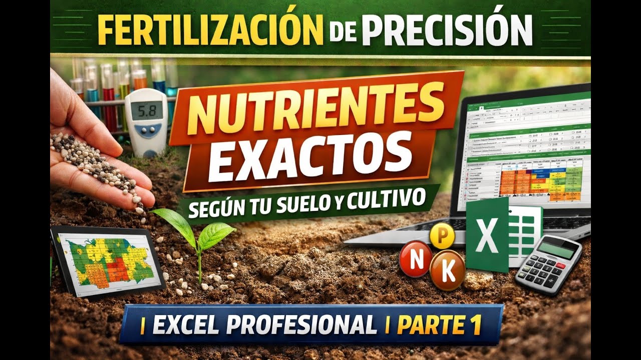 Fertilización de Precisión, Nutrientes Exactos según tu Suelo y Cultivo, Excel Profesional – Parte 1