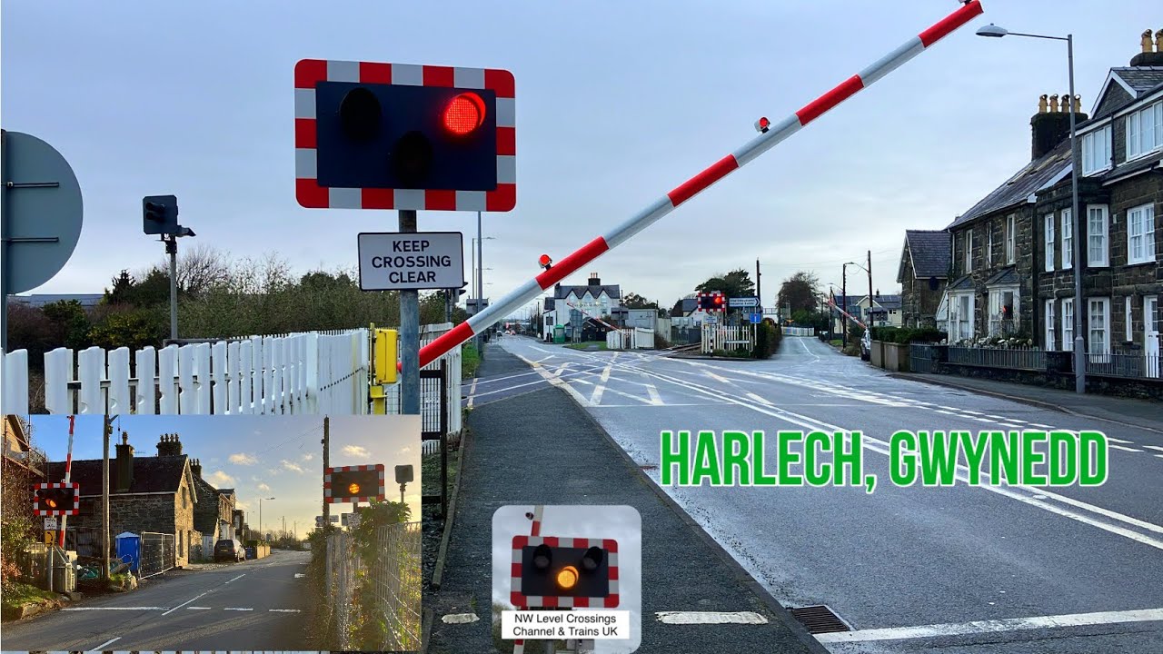 Unusual Setup of 3 Half Barriers at Harlech Level Crossing, Gwynedd
