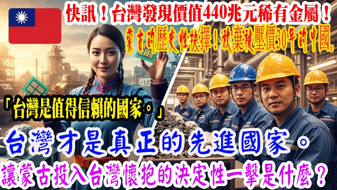 【來自海外的感人祕密】為何蒙古國與台灣簽署價值 440兆新台幣 的稀有金屬合作協議？「資源震撼」正是源於中國自身的行為