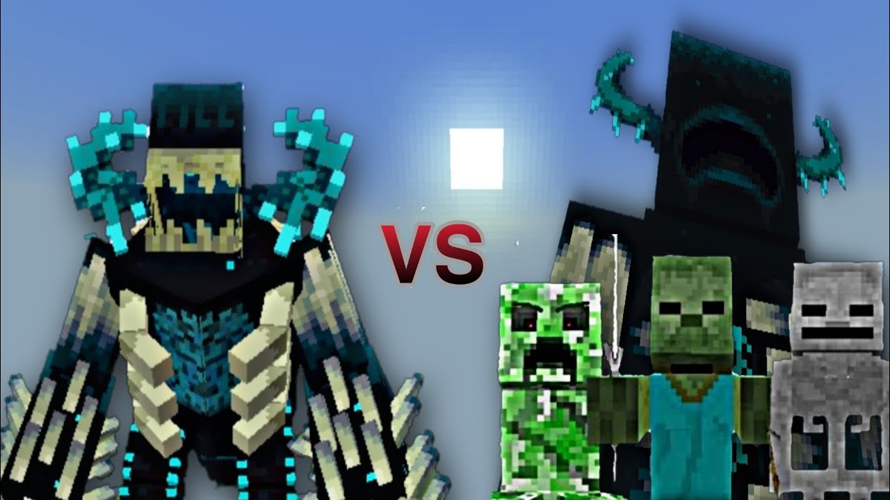 TITAN TYRANNOSAURUS WARDEN vs All Titan Mob Bosses (No Witherzilla) | Minecraft Bedrock | Mob Battle