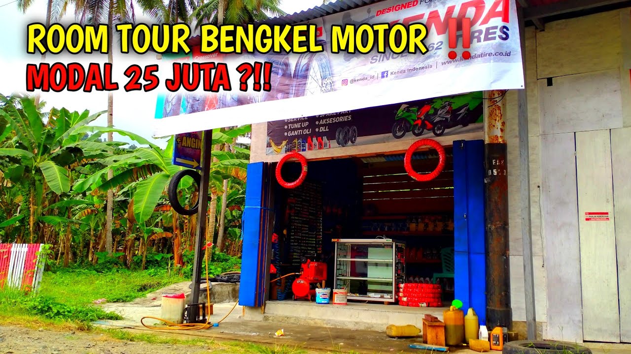 ROOM TOUR BENGKEL MOTOR MINIMALIS, MODAL KECIL TAPI ALAT LENGKAP SEMUA..!!