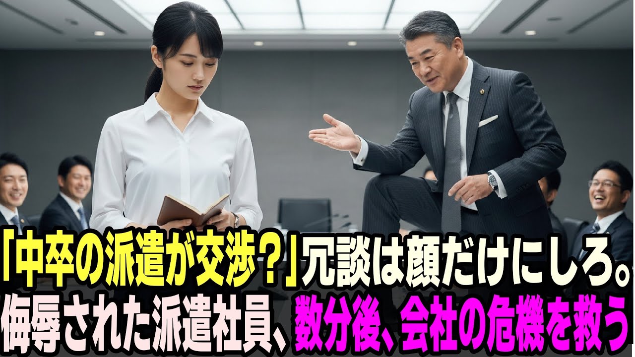 「中卒の派遣社員には交渉は無理だろ」国際会議で重役の前で嘲笑された21歳の派遣社員. 数分後、会社を救うことになる。