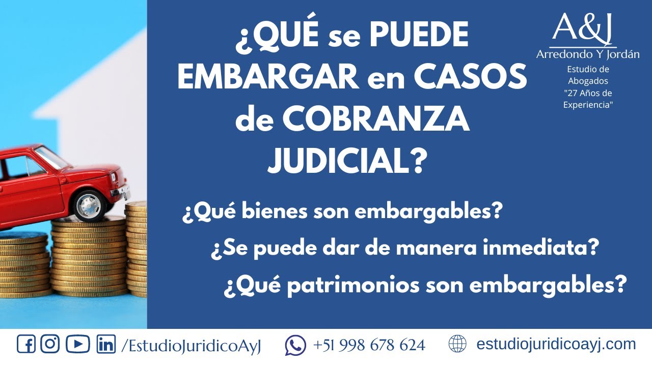 🏠EMBARGO JUDICIAL: &iquest;QU&Eacute; se PUEDE EMBARGAR en CASOS de COBRANZA JUDICIAL?