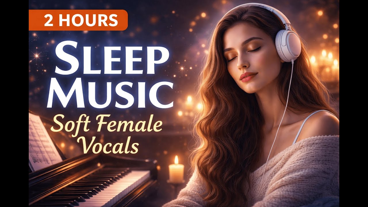 Sleep Music with Soft Female Vocals (2 Hours) 🌙 Calm Ambient Piano for Relaxation