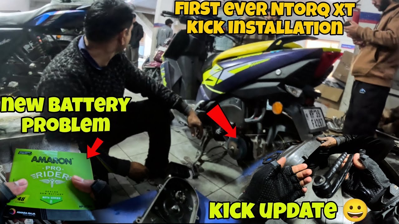 Kick installed in ntorq xt 🚀price ? New Battery 😱