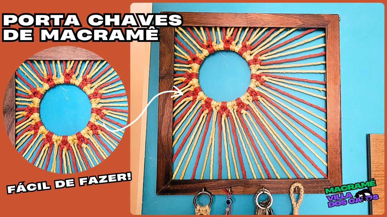 PORTA CHAVES DE MACRAMÊ POR DO SOL
