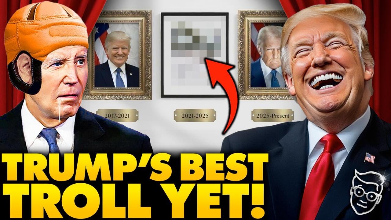YIKES! Trump Unveils Joe Biden&rsquo;s Official White House Portrait as Press GASP | Hysterical Troll&hellip; 🤣
