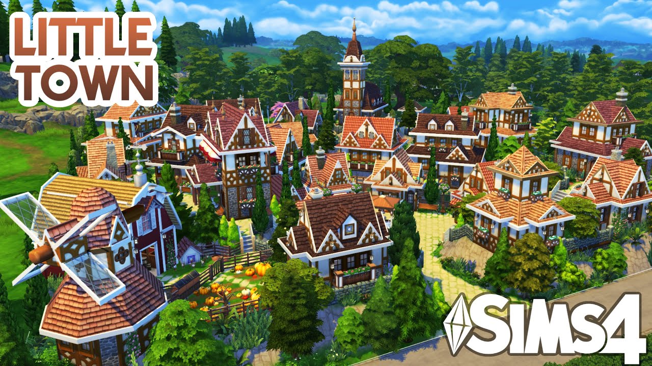 МАЛЕНЬКИЙ ГОРОДОК - Крошечная деревня | Sims 4 Скоростное строительство
