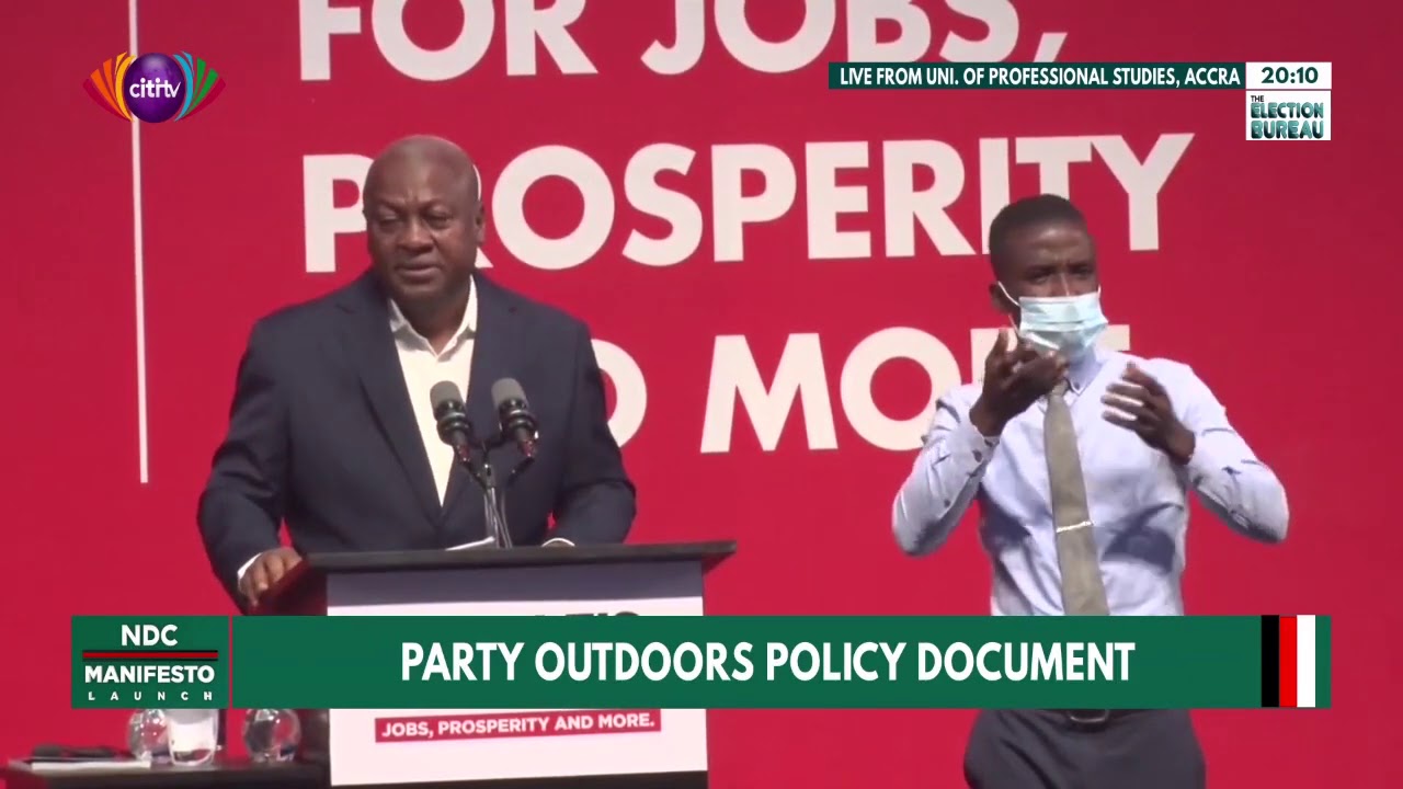 John Mahama's full speech at the NDC 2020 Manifesto Launch