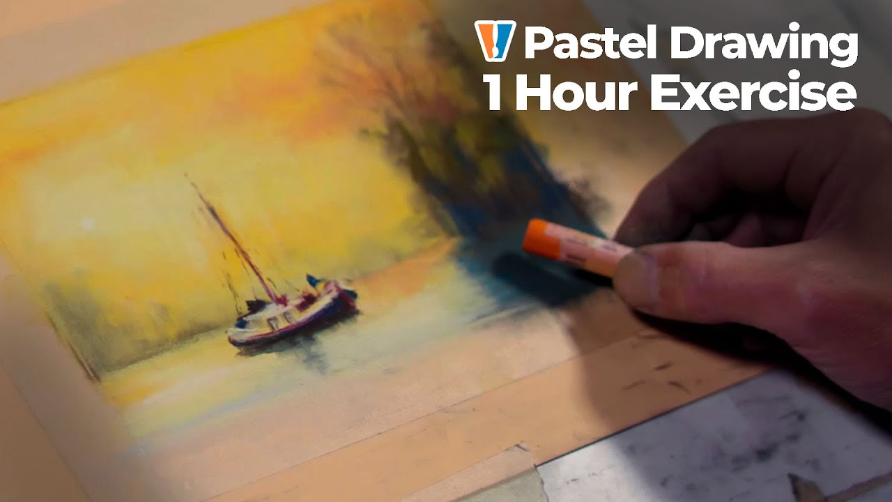 Pastel Drawing - Boat on Water