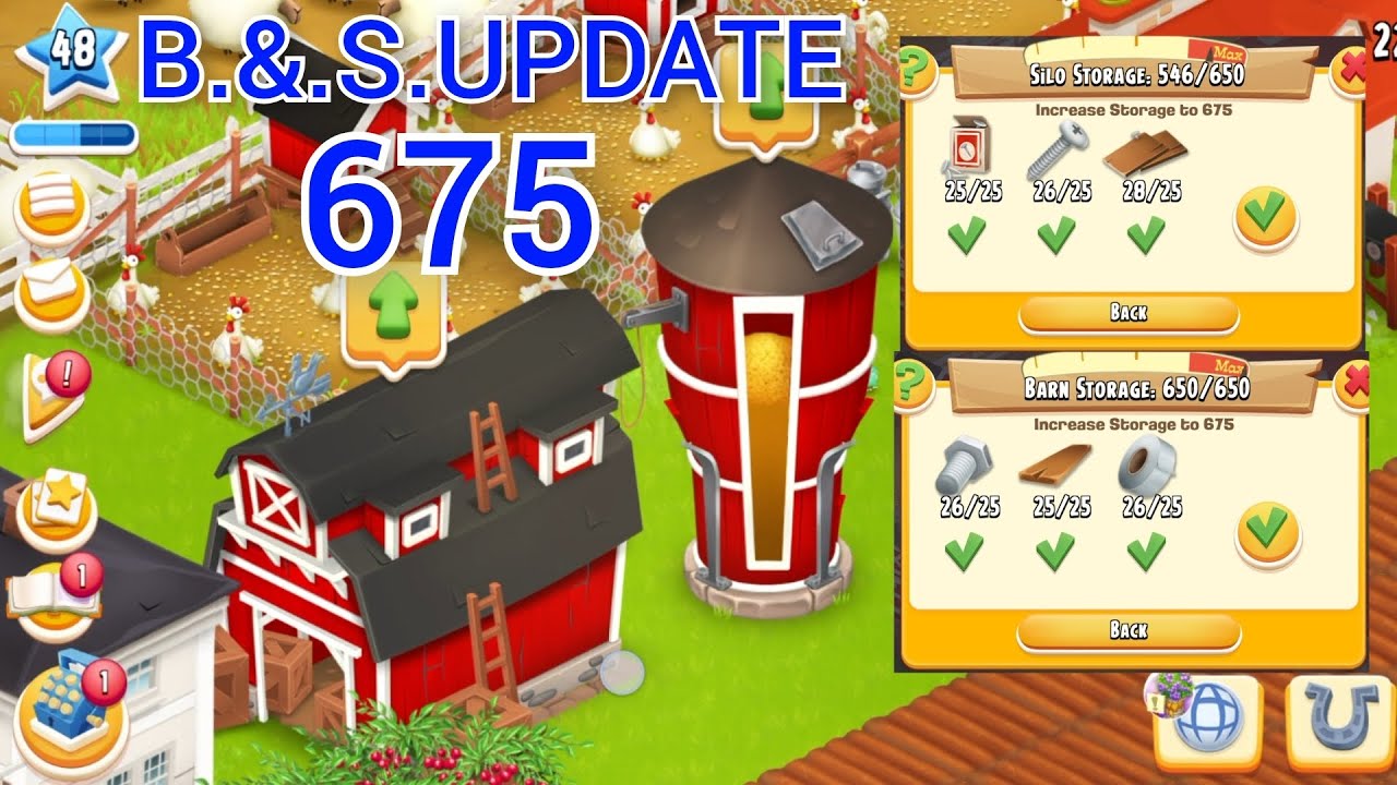 Hay Day How To Update Barn and Silo 675 & Gameplay Level 48 #hayday#farming #games #trending 