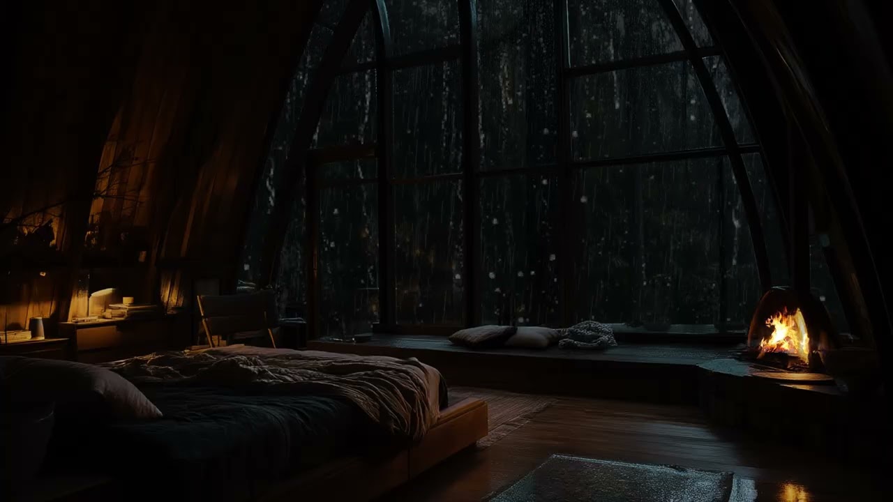 Studying While Midnight Rain Falls | Gentle Ambient Sounds