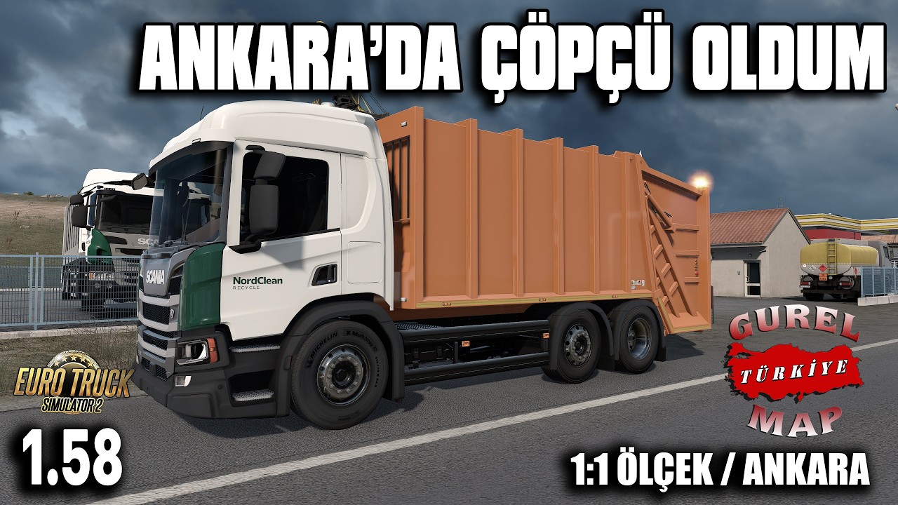 ANKARA'DA ÇÖPÇÜ OLDUK !  ETS 2 - 1.58 ÇÖP KAMYONU MODU // GÜREL TÜRKİYE HARİTASI !! #ets2snowymoon