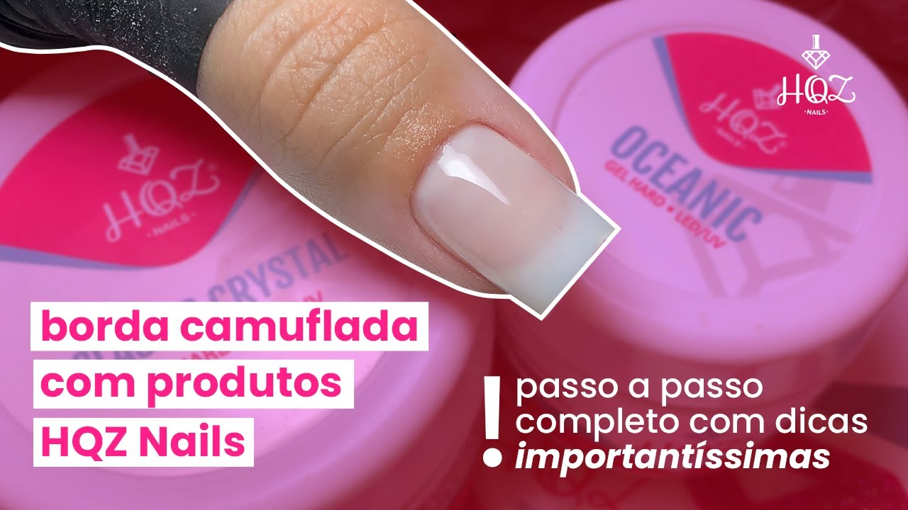 passo a passo completo - borda camuflada com produtos HQZ Nails