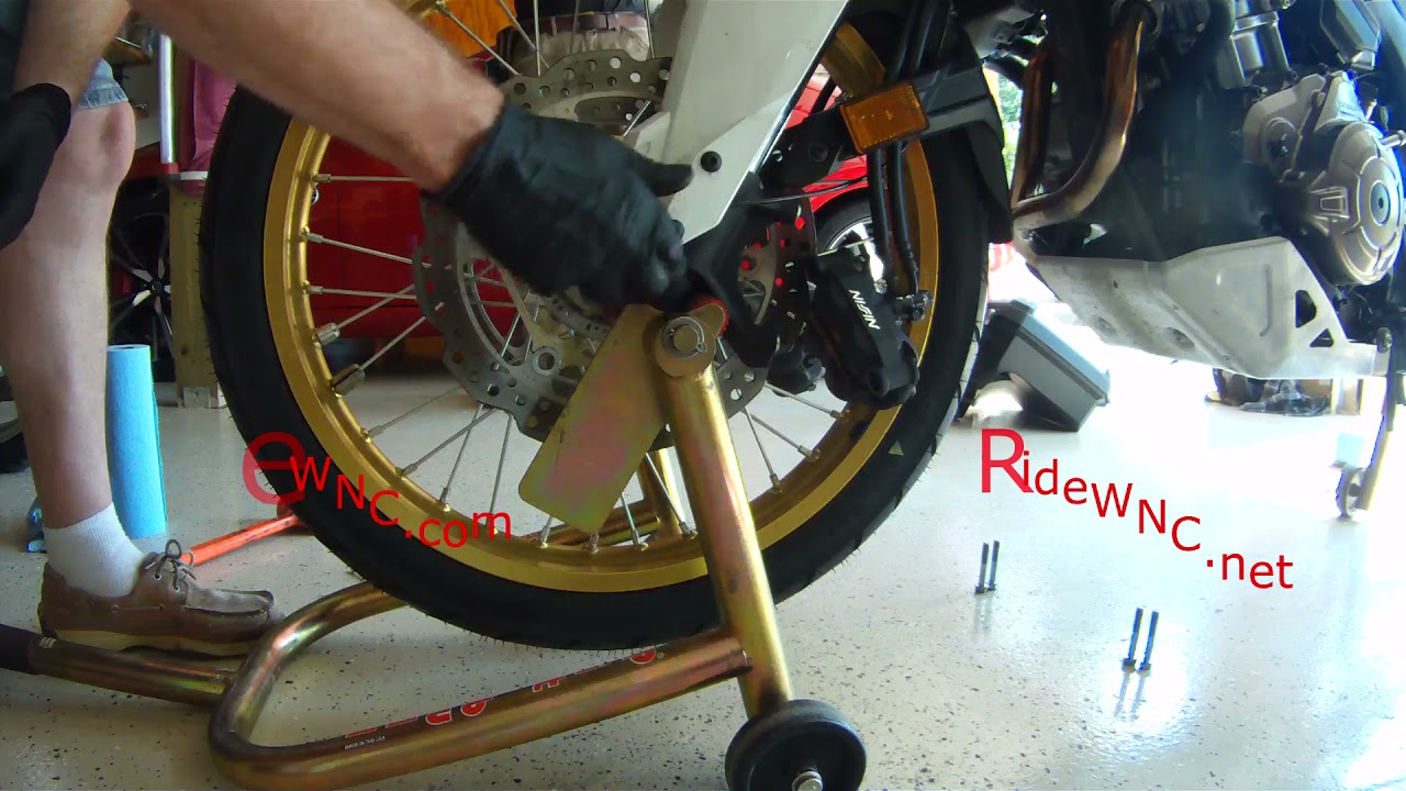 Honda Africa Twin Front Wheel Removal and Install