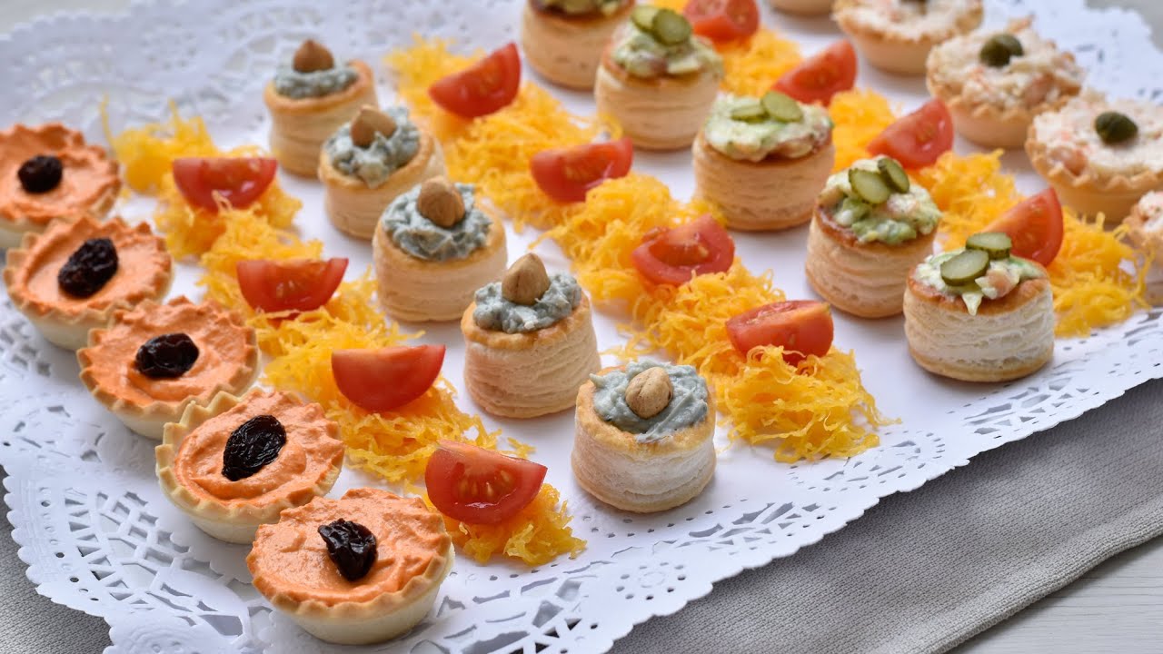 Aperitivos de canastitas de hojaldre para Navidad