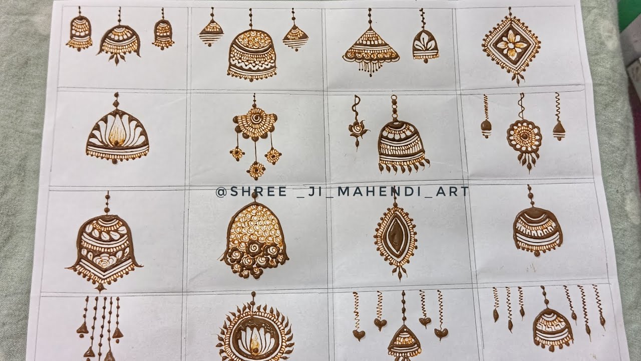 Mehdni class day:9 by@Tejupatel-vt8yb /Trendy Jhumka Mehndi Design Ideas for Bridal & Festive Look 💫