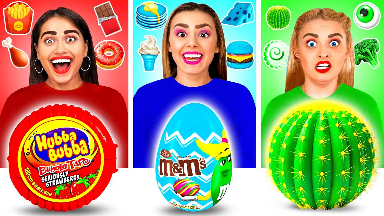 Essen der Gleichen Farben Challenge | Erstaunliche Koch-Hacks von Ideas4Fun Challenge