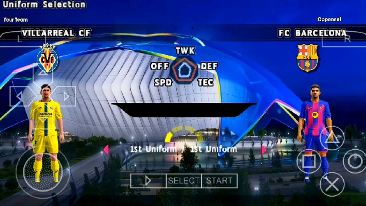 Геймплей PES 2026 PPSSPP для Android | Вильярреал против Барселоны
