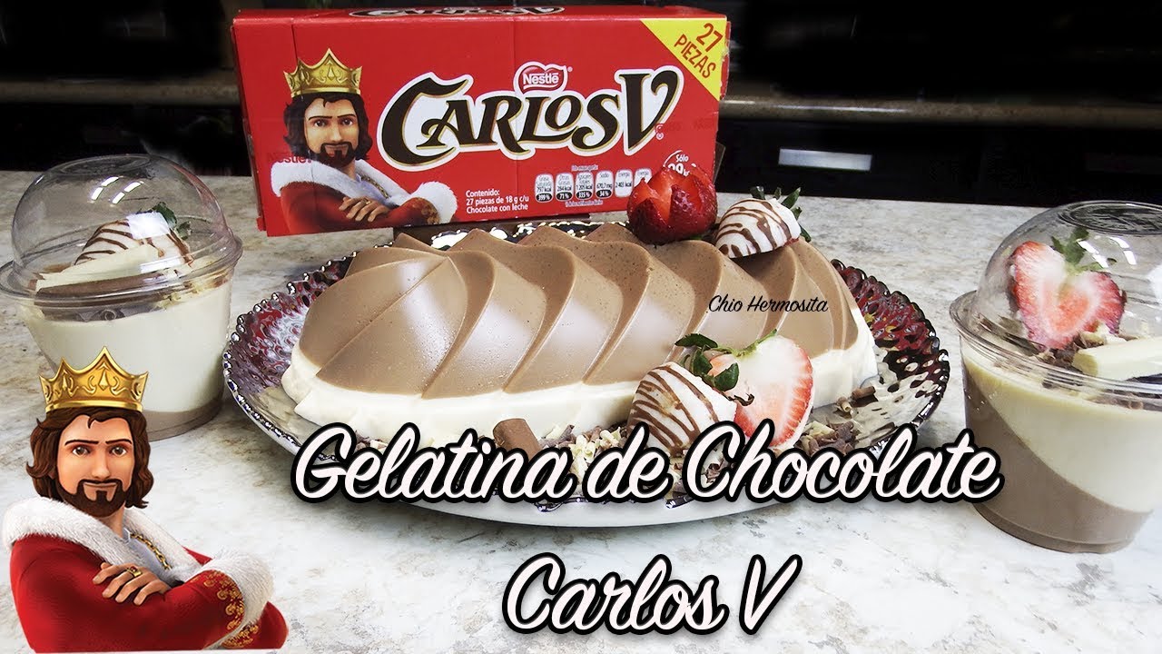 Gelatina de Chocolate Carlos V 🍫🍫🍓cremosita con leches 🥛👌🏼😋