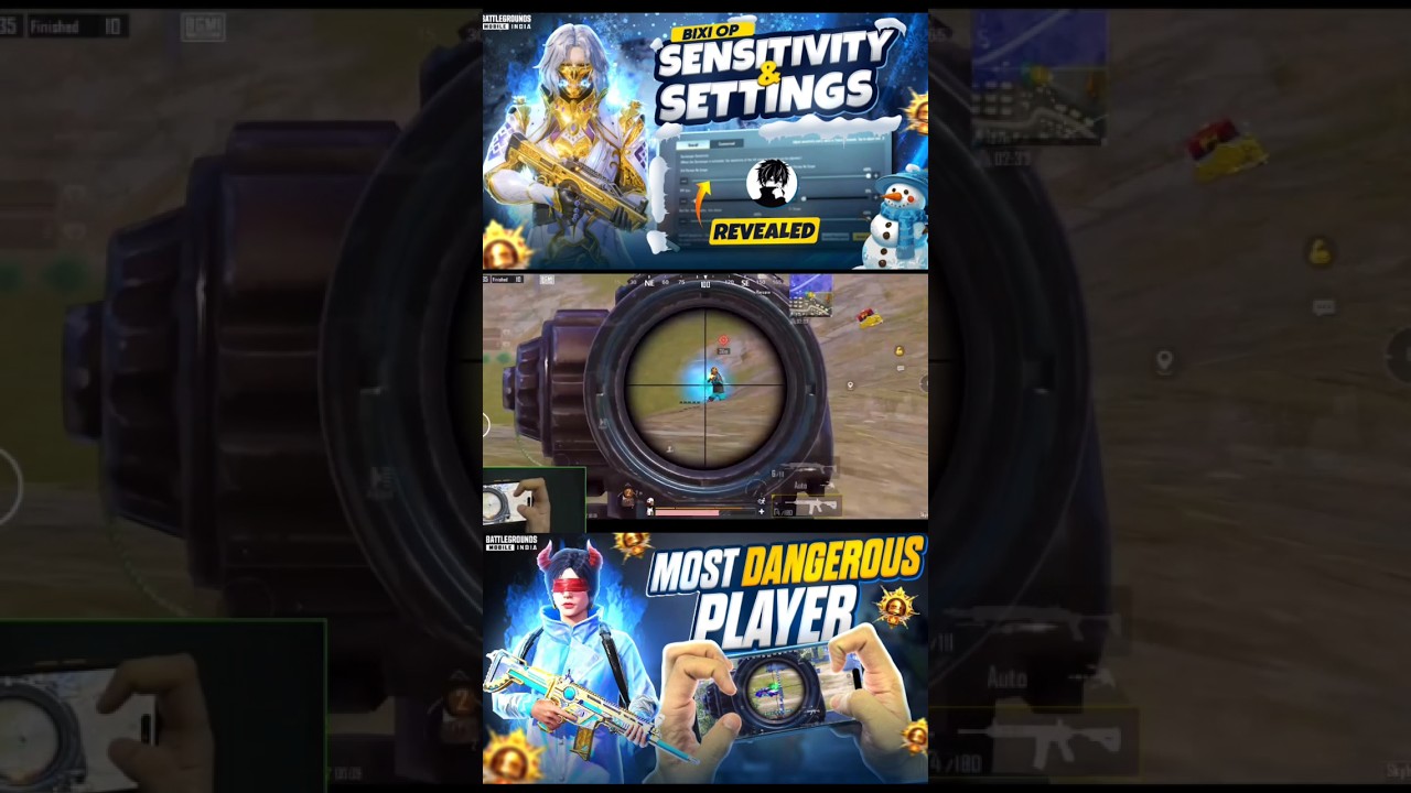 Bixi Op : Double knock + insane peak🔥Bgmi Zero Recoil Sensitivity 💥 &lrm;@TheBixiOP&nbsp; 🌟