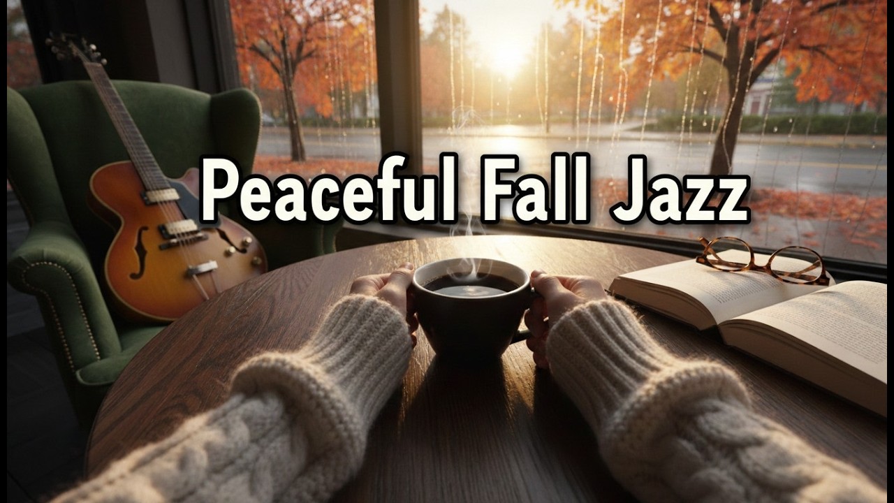 Peaceful Fall Jazz - Rainy Street View • Smooth Bossa Nova Jazz for Brainstorming & Slow Mornings