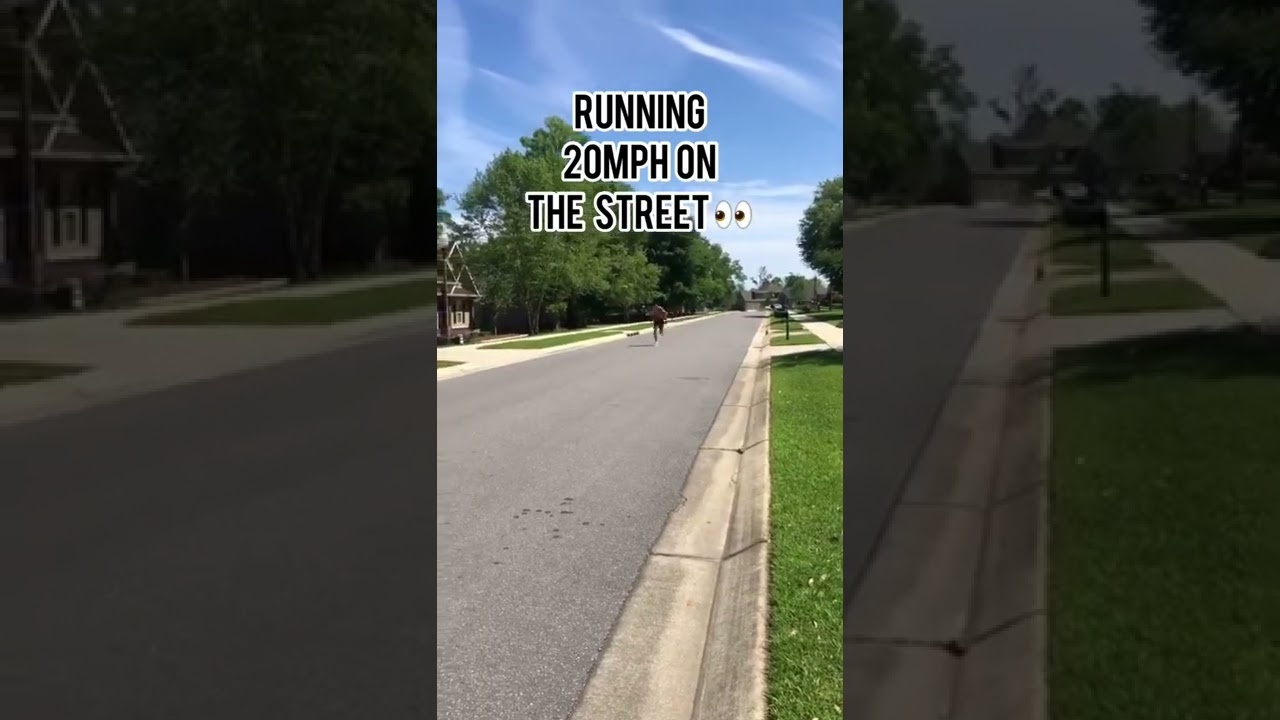 Athlete runs faster than the speed limit! 20mph on the street.