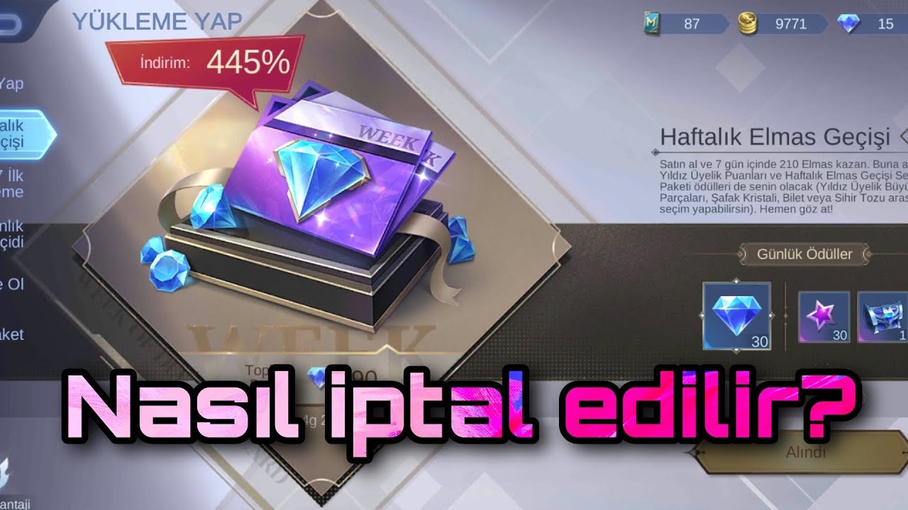 Mobile Legend's Weekly Diamond Pass Aboneliği Nasıl İptal Edilir( Aylık elmas geçişi)