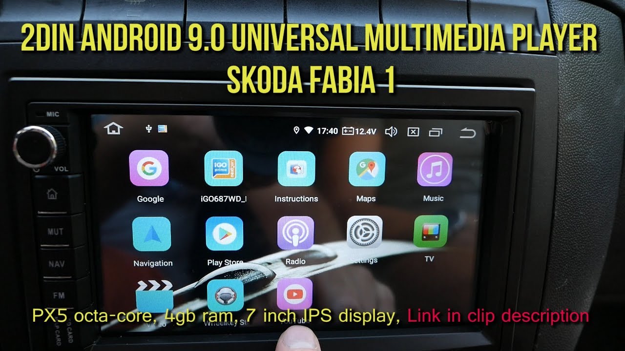 Universal 2 DIN Android Multumedia install on Skoda Fabia 1