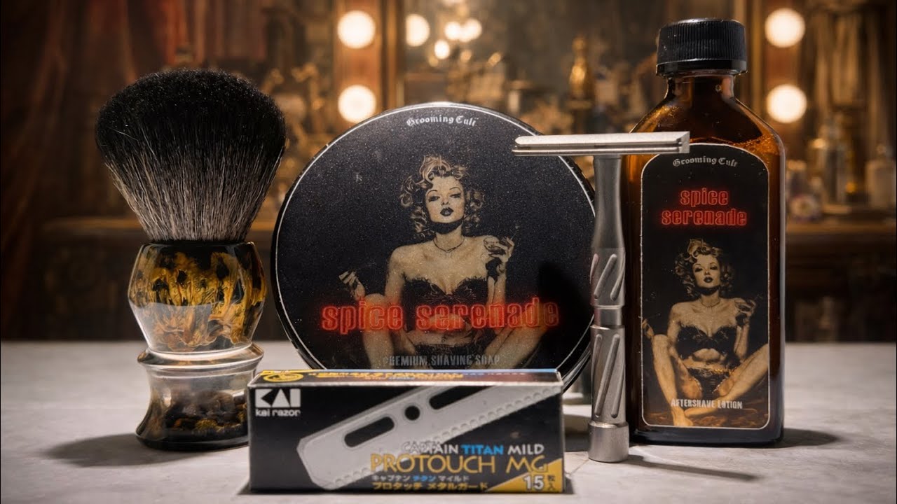Shield Single Edge Razor🪒Kai CTMP MG-15🗡️Yaqi Deep stones 24mm🇨🇳Grooming Cult🫧Spice Serenade Set🫧
