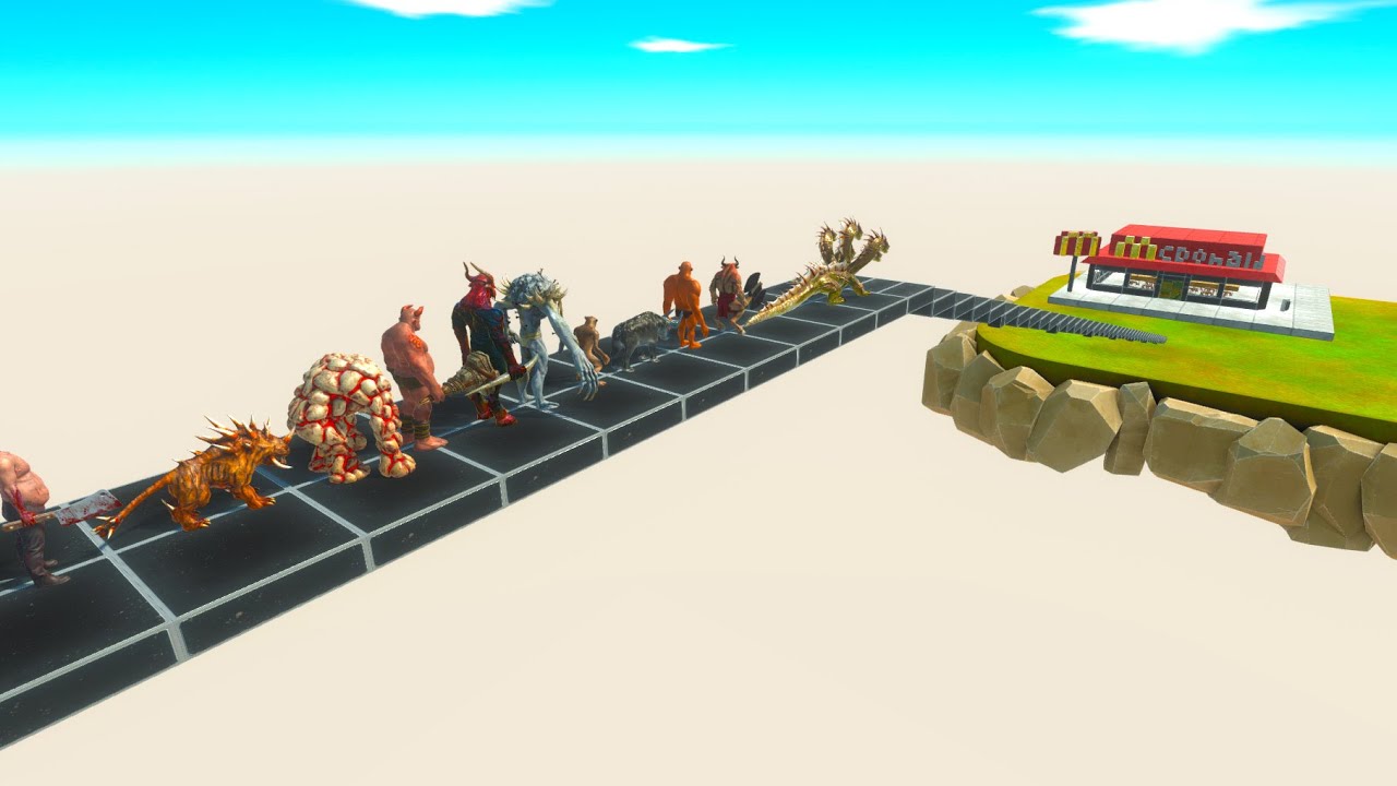 Super Stairs | Who can go to McDonald's? - Animal Revolt Battle Simulator