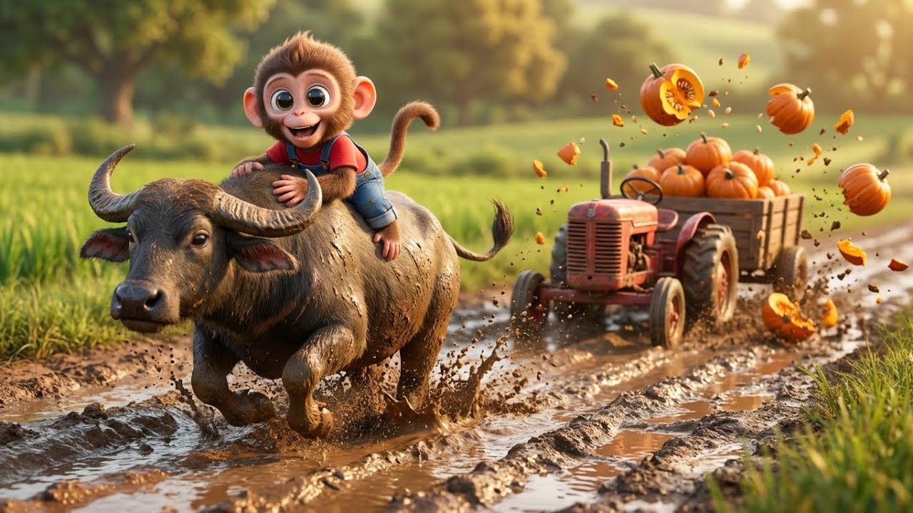 Monkey NaNa&rsquo;s Pumpkin Harvest ERUPTS Into Chaos &mdash; But His Smart Fix Saves Everything! 😱💥..🚜