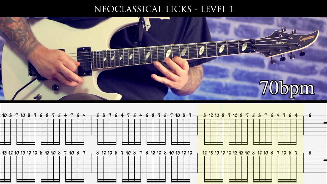 4 Easy Neoclassical Metal One String Licks [TABS ON SCREEN]
