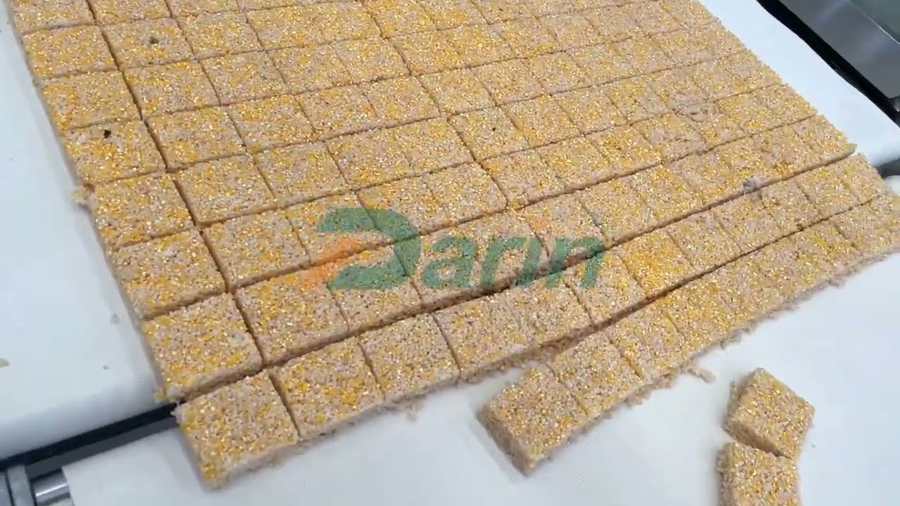 How to Make Muesli Bar/Cereal Bar/Granola Bar with Darin Slab Rolling Cutting Machine with Spreader