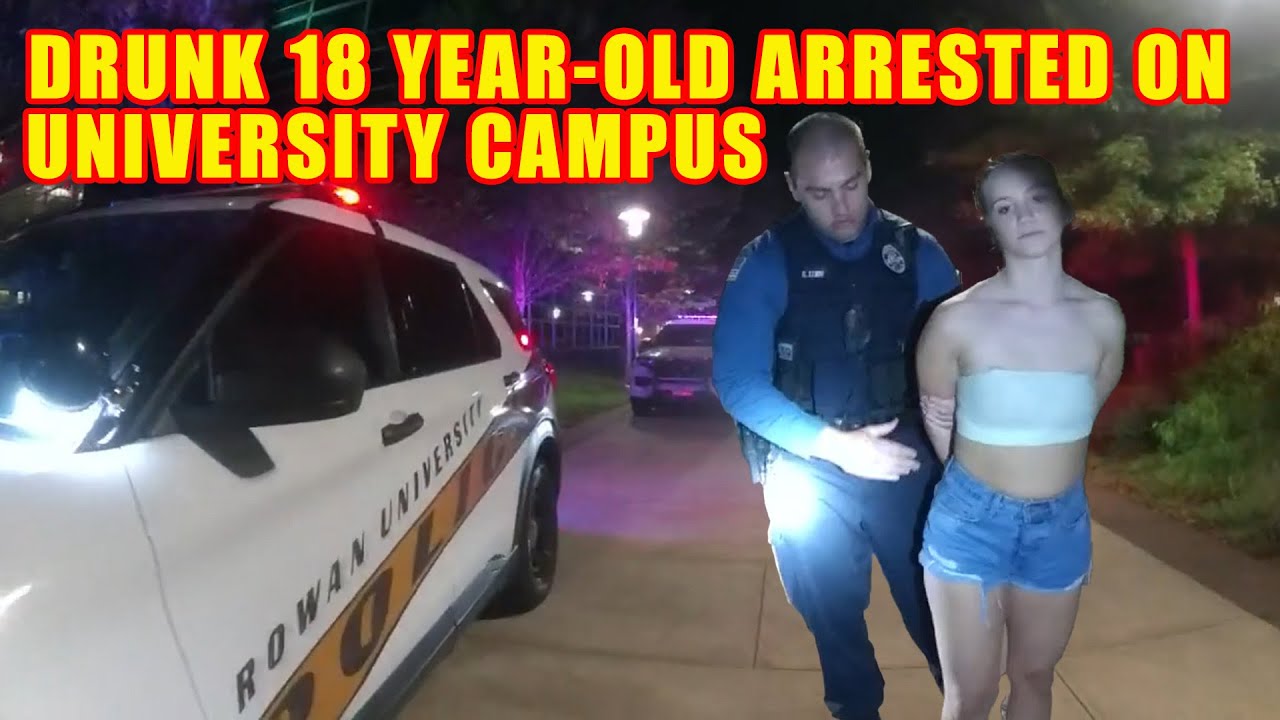 Bodycam DUI Arrest - Drunk 18-Year-Old Drives on University Campus Sidewalk