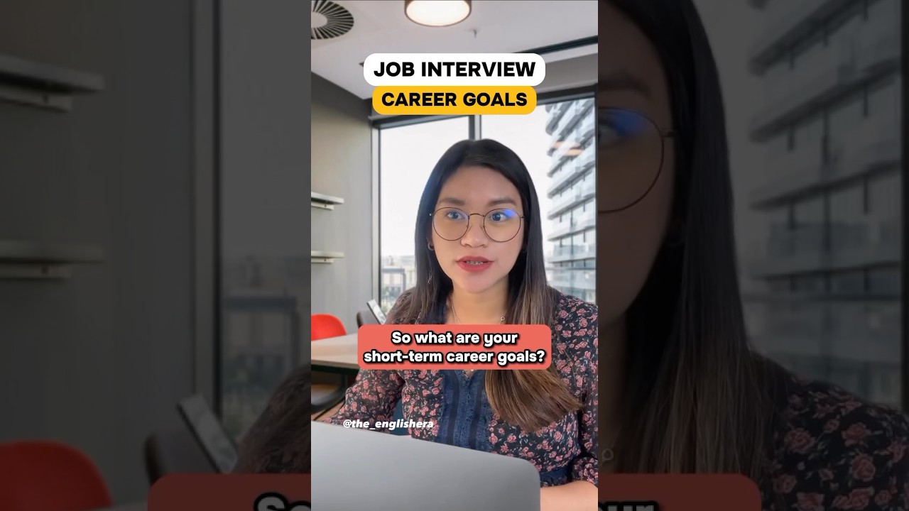 What are your short-term career goals? 👩🏻&zwj;💻 #learnenglish #jobinterview