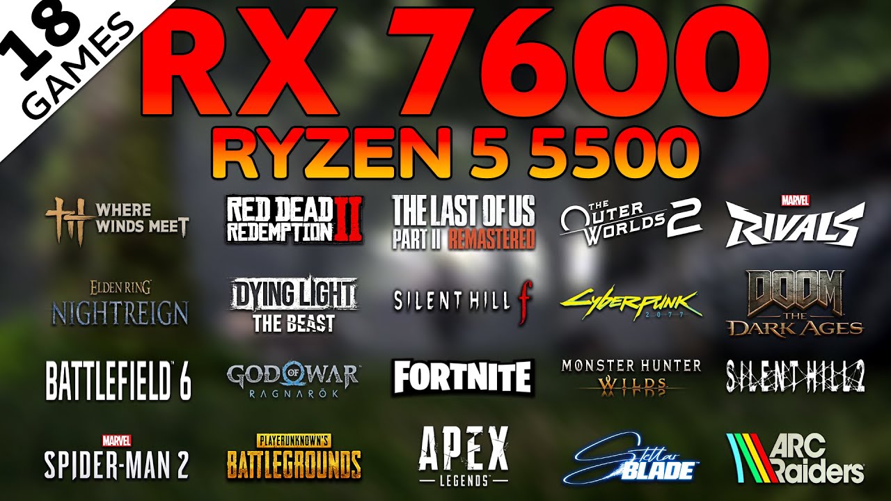 RX 7600 + Ryzen 5 5500 in 2026 | 18 Games Benchmark (Jan 2026)