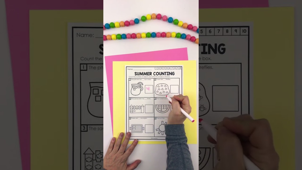 Counting to 10 Summer Coloring Pages for Kids #summerlearning #preschool #kidslearning