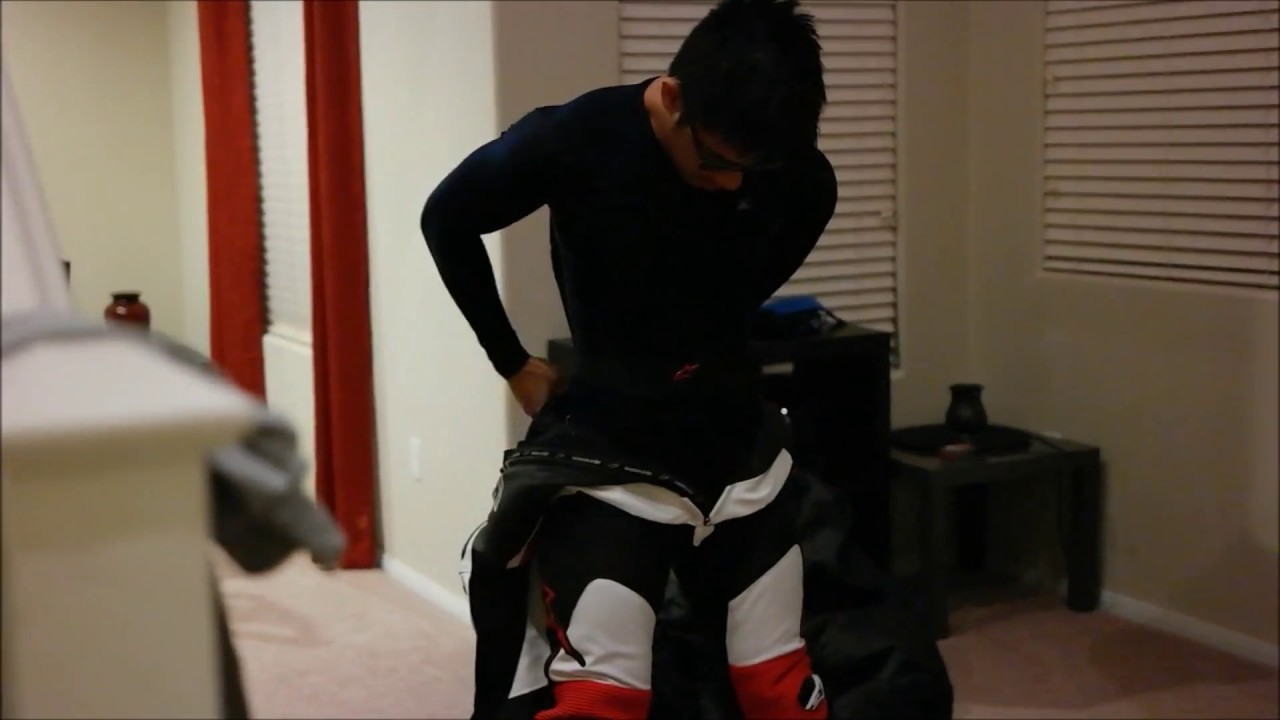 Putting on a new race suit --- Alpinestar gp pro