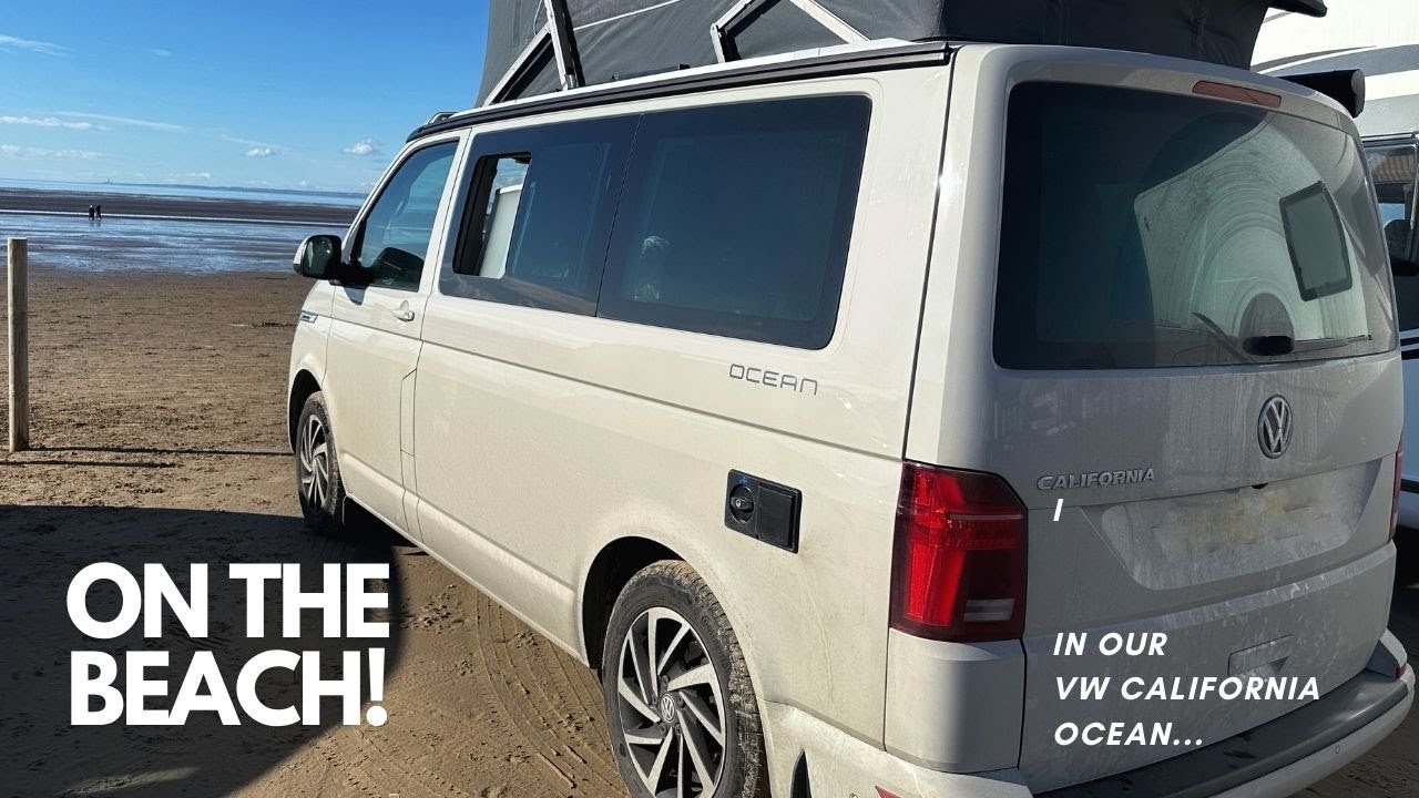 On the Beach at Weston-Super-Mare in our VW California Ocean Campervan