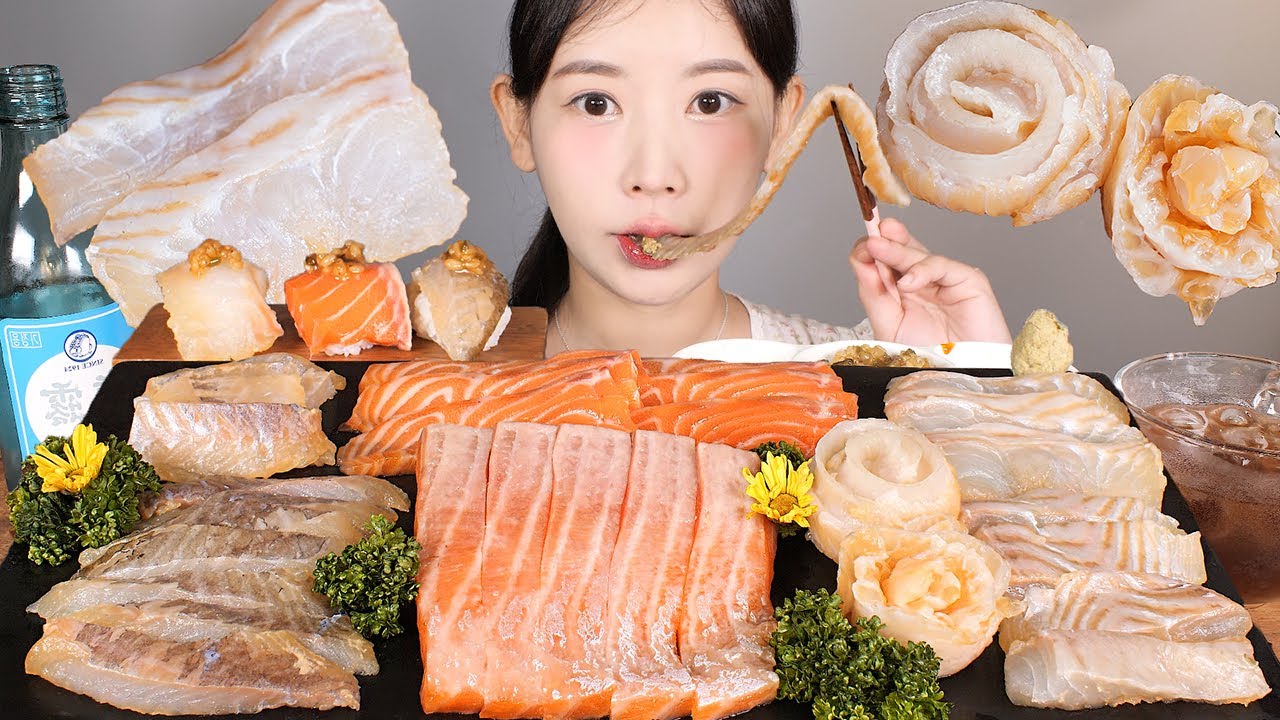 이런 된장😌✨ 된장에 숙성 시킨 '된장 숙성회' 연어 광어 우럭 먹방 Soybean Paste Raw Fish [eating show] mukbang korean food