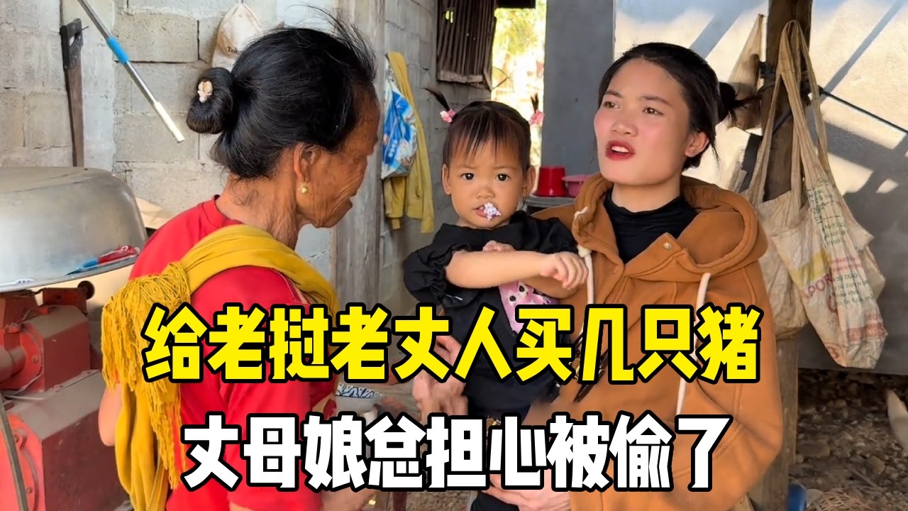 想给老挝老丈人买几只猪养着，老挝的猪肉需求大市场红海，丈母娘总担心被偷了【老挝媳妇MEE】