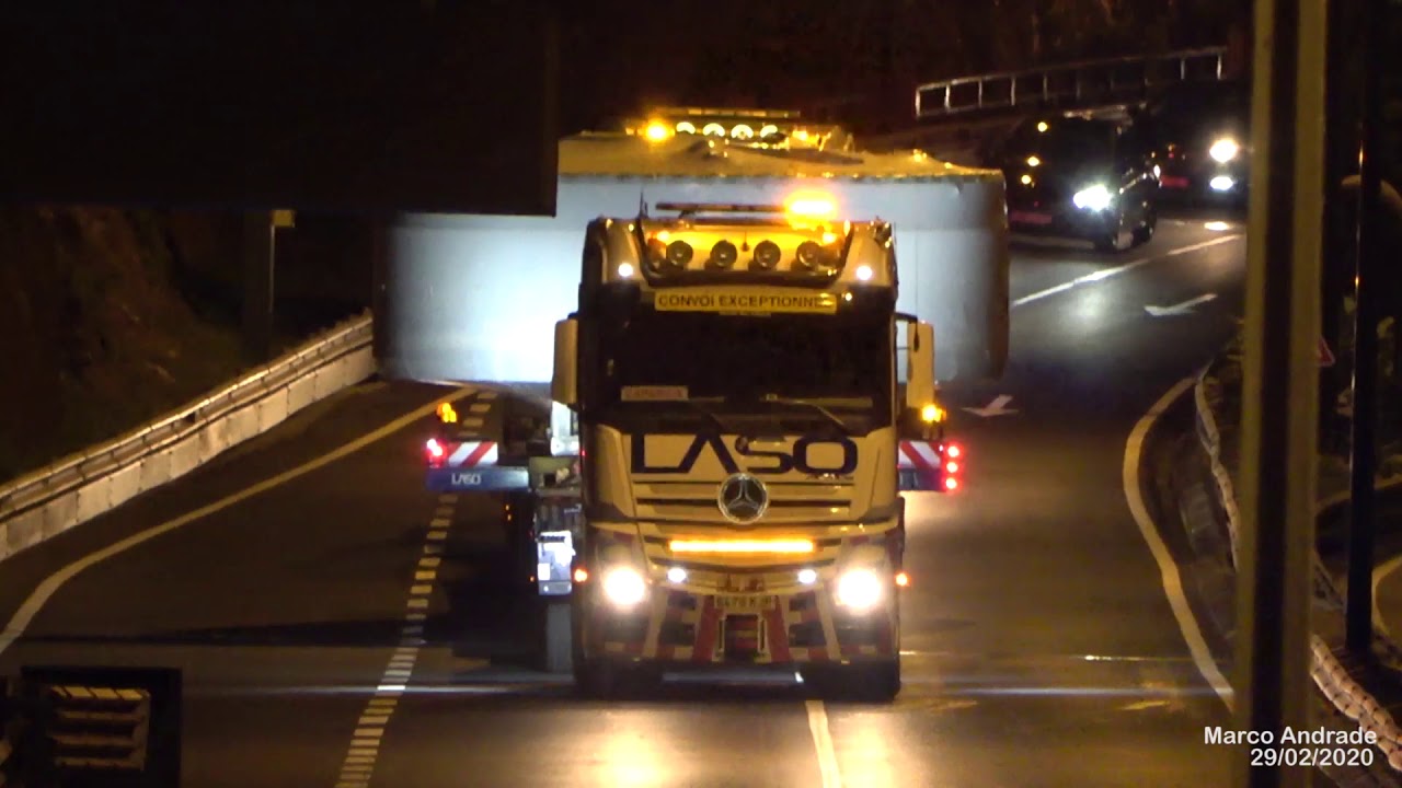 Transporte de um Gerador Eólico de 120 Toneladas na Madeira - Convoi Exceptionnel - Laso Transportes