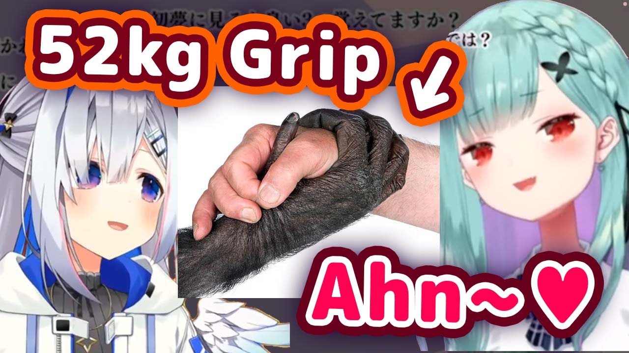 Rushia Makes Lood Voice After Kanata Squeezes Her Hand With 52kg Grip Strength 【ENG Sub/Hololive】