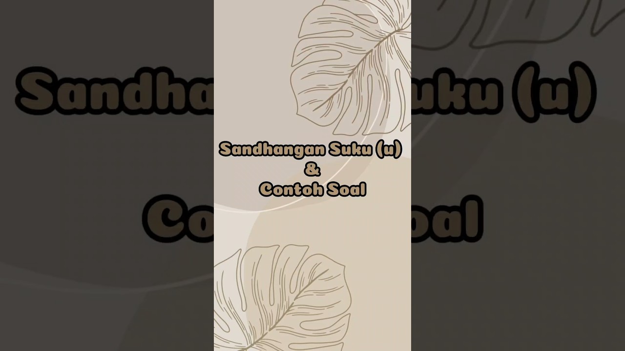 Sandhangan Suku (u) dan Contoh Soal #aksarajawa #belajar #belajarbahasajawa #bahasajawa