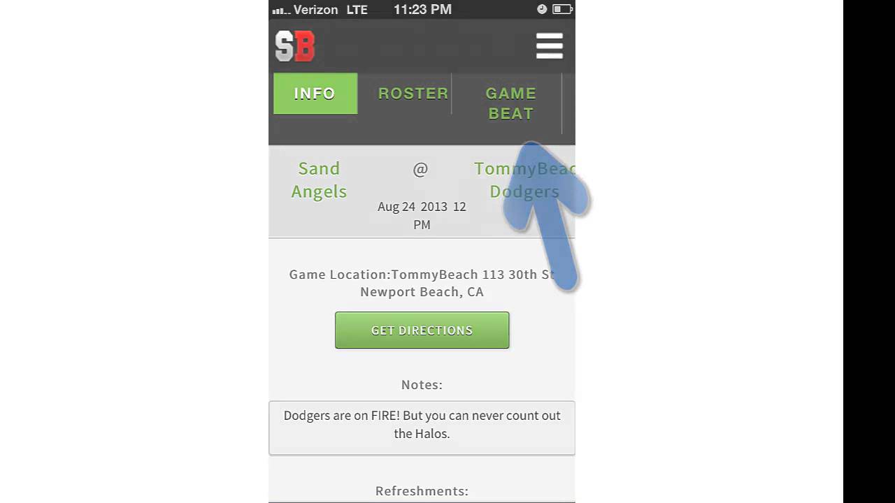 SportsBeat.com Mobile Site
