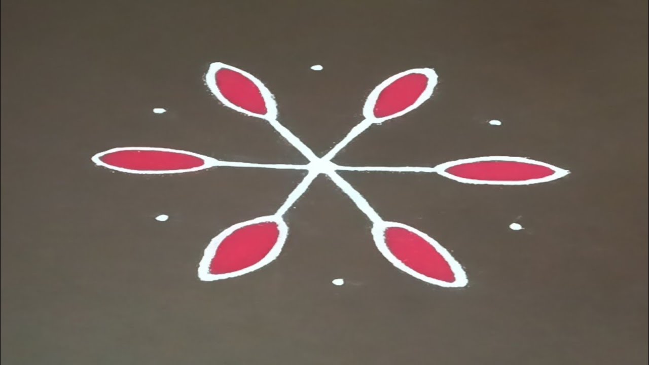 New and easy rangoli design for diwali 🌼5×3 dots kolam 🌼simple rangoli design with dots 🌼
