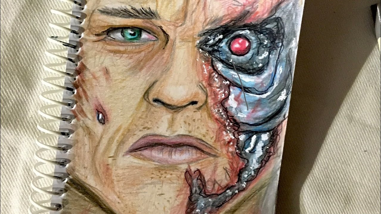Terminator Pencil Color Easy Drawing Time lapse
