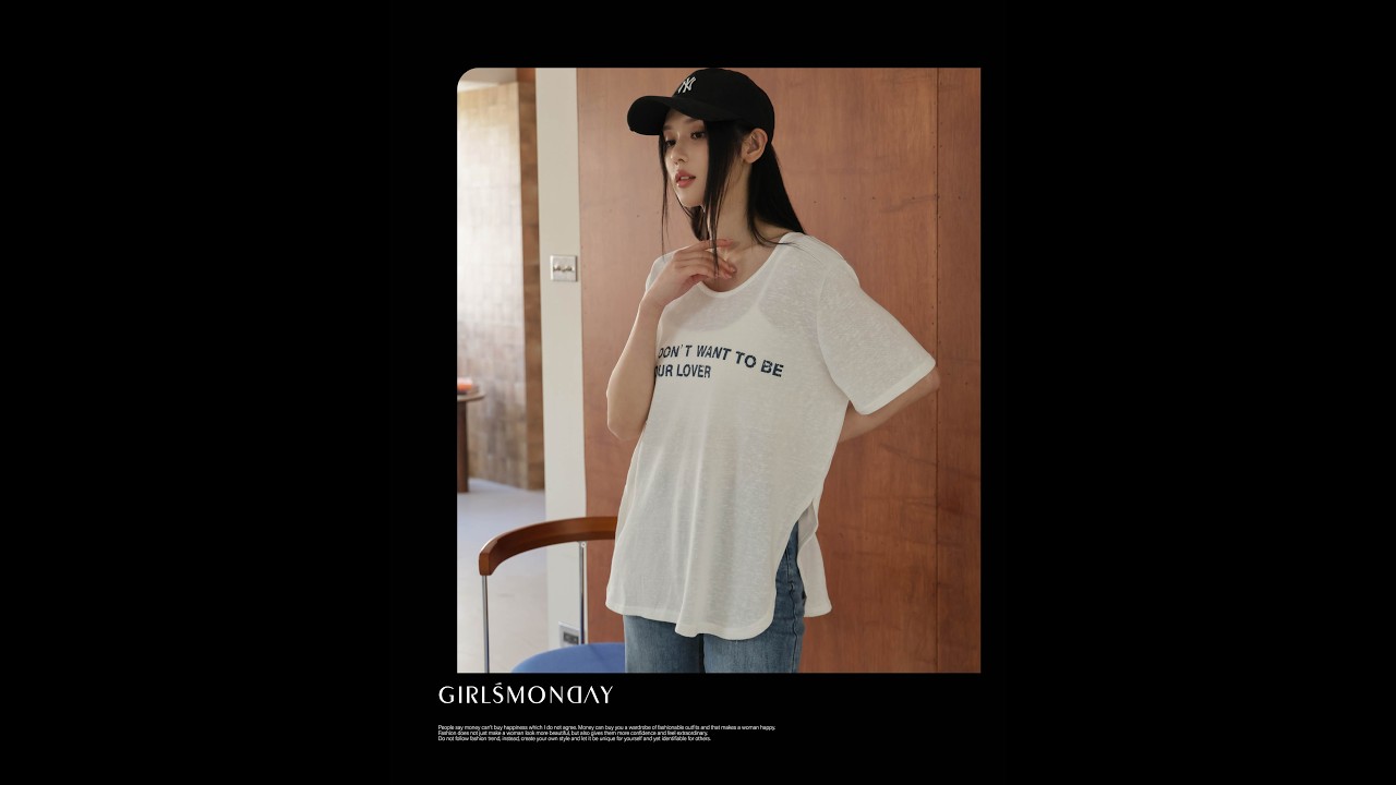 斑駁感字母印花T-shirt